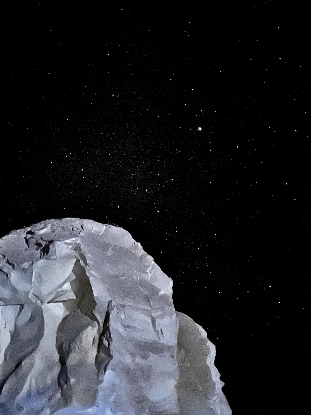 Egyptian Sahara, white desert at night.